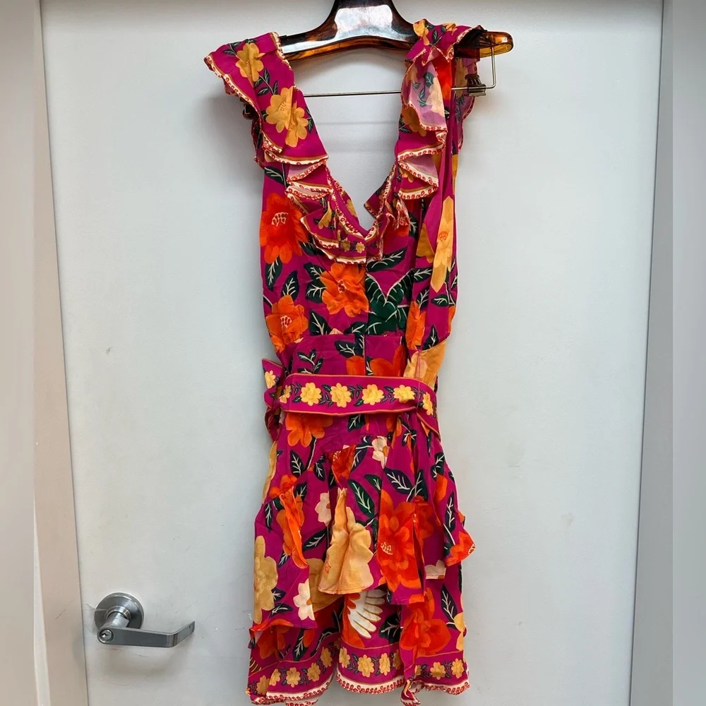 NWT FARM Rio Pink Flowers Tapestry Mini Dress - Picture 5 of 9